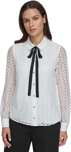 Tommy Hilfiger Long Sleeve Collar Blouse with Tie in Saudi Arabia