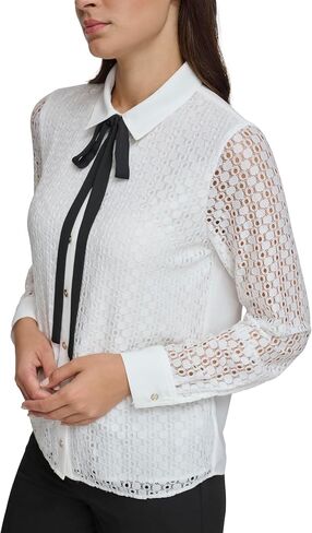 Tommy Hilfiger Long Sleeve Collar Blouse with Tie in Saudi Arabia