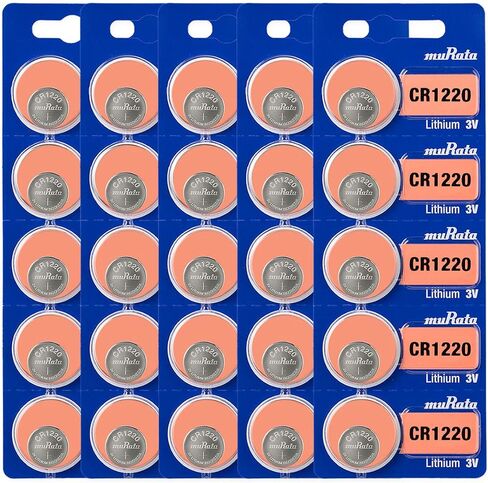 Murata CR1220 Battery DL1220 ECR1220 3V Lithium Coin Cell (25 Batteries) in Kuwait