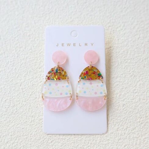 أقراط تشانغ تألق عيد الفصح لطيف ملون بريق البيض حبة عيد الفصح السعيد الاكريليك الأقراط التألق للنساء الفتيات هدايا مجوهرات الأزياء in Kuwait