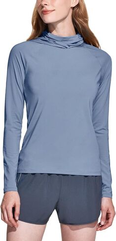 TSLA Women's UPF 50+ Sun Protection Hoodie Shirts with Face Mask, Lightweight Dry Fit Long Sleeve Outdoor Sun Shirt in Saudi Arabia