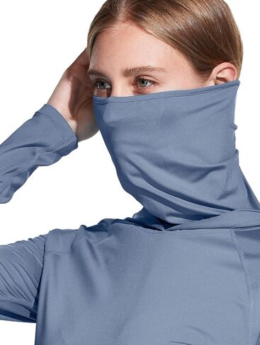 TSLA Women's UPF 50+ Sun Protection Hoodie Shirts with Face Mask, Lightweight Dry Fit Long Sleeve Outdoor Sun Shirt in Saudi Arabia