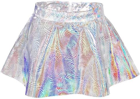 See Through Mini Skirts Sparkly Pleated Skirt Skater Flared High Waist Skirt Sheer Clubwear Novelty Skirt for Women in Saudi Arabia