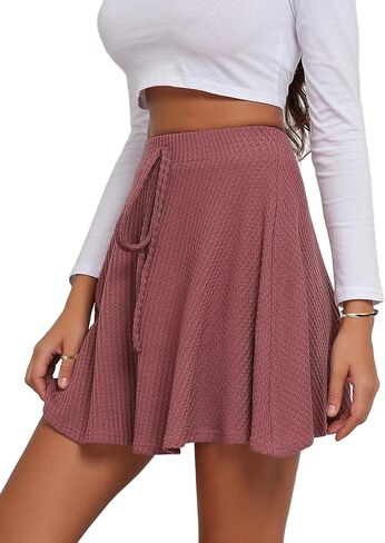 تنورة نسائية صغيرة من SOFIA'S Choice على شكل حرف A مع عقدة أمامية واسعة وخصر عالٍ in Kuwait