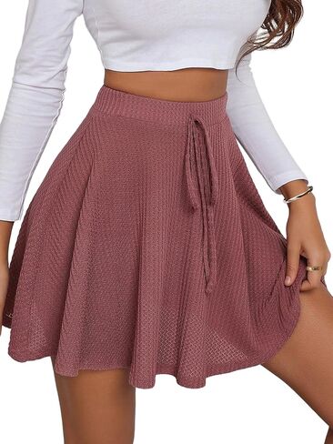 تنورة نسائية صغيرة من SOFIA'S Choice على شكل حرف A مع عقدة أمامية واسعة وخصر عالٍ in Kuwait