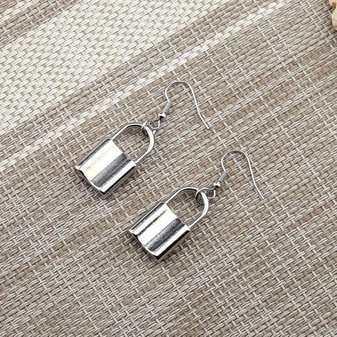 CHOORO Vintage Jewellery Silver Lock Earrings Lock Pendant Earrings Key lock earrings Love Wish Gift for Girlfriend in Saudi Arabia