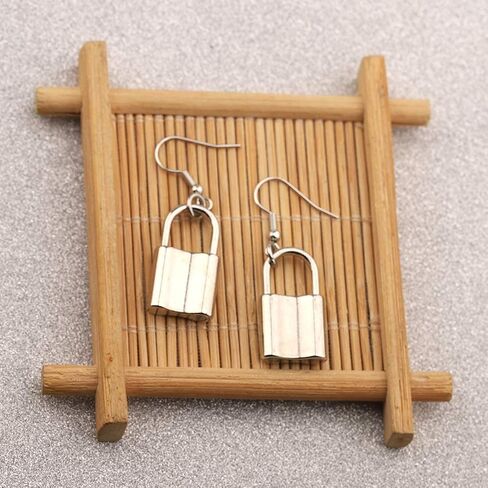 CHOORO Vintage Jewellery Silver Lock Earrings Lock Pendant Earrings Key lock earrings Love Wish Gift for Girlfriend in Saudi Arabia