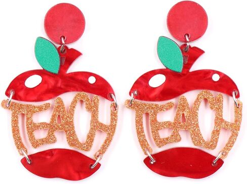 لطيف تلوين المعلمين الأقراط مضحك الوردي الاكريليك القلم قطرة استرخى الأقراط الأزياء الإبداعية للنساء الفتيات المعلمين تقدير يوم العودة إلى المدرسة مجوهرات هدايا in Kuwait