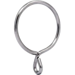 Curtain Rings with Eyelet - 2.3" Metal Ring for Curtain Hook Pins, Set of 28 - Satin Nickel