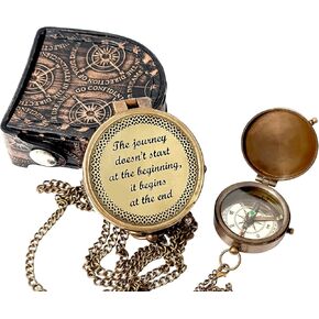 Brass Nautical - Engraved Brass Compass with a Motivational Message, Ideal Gift for Son, Grandson, Daughter, Husband, Fiance, Boyfriend, Army, Graduation Day
