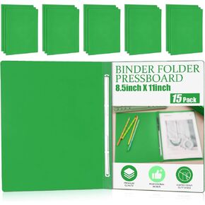 15 Packs 8.5'' x 11'' Pressboard Report Covers, Metal Prong Fastener with Compressor, Letter Size, 3'' Capacity, Presentation Report Folder to Neatly Bind Reports, Proposals, Documents, Blue