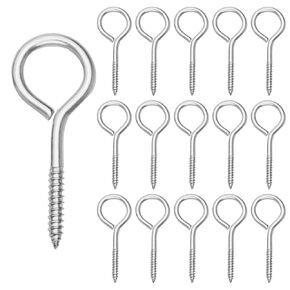 16Pcs Screw Eye Stainless Steel Heavy Duty Eye Bolts Screw in with Expansion Tube 200 Lbs Capacity Rust and Corrosion Resistant 304 Stainless Steel