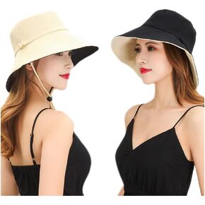 قبعة صيد الشاطئ قابلة للطي بعامل حماية من الأشعة فوق البنفسجية للحماية من أشعة الشمس ومقاومة للماء وقابلة للتنفس بحافة واسعة للنساء in Kuwait