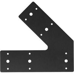 4 Pack 45 Degree Angled Flat Bracket for 2x4 4x4 6x6 Post or Beam, 11 Gauge Black Mending Plate, Leg Bracket for Pergola Roof Pitch Truss and Framing, 10" x 3"