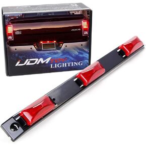 iJDMTOY Smoked Lens 9-LED Rear Truck Bed Mounted Center Tailgate Running Light Bar, Compatible with 1999-2010 Ford F-250 F-350 F-450 DRW, Also Fit Other Truck/Pickup