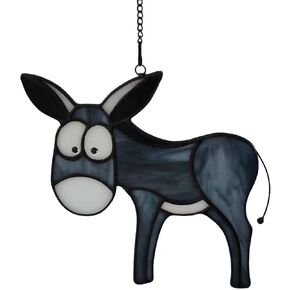 Stained Glass Donkey Window Hanging Sun Catcher Home Decoration Holiday Decorations an Interesting Gift for Family and Friends