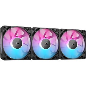 CORSAIR iCUE Link RX120 120mm PWM Fans with iCUE Link System Hub - Magnetic Dome Bearing - Triple Pack - Black