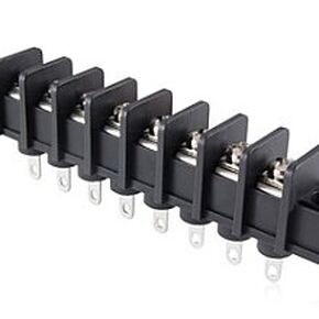 NTE Electronics 25-B100-08 Series 25-B100 Terminal Block Barrier Strip, Solder Lug Type, 25 Amp, 8 Pole, 9.50 mm Pitch, 300V, 22-12 AWG Wire Range