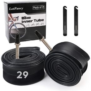 أنبوب دراجة LotFancy مقاس 29 بوصة، عبوتان، 29 × 2.125، 29 × 2.20، 29 × 2.30، 29 × 2.35، 29 × 2.40 أنبوب الدراجة الجبلية، مع صمام بريستا 42 مم، رافعتان للإطارات متضمنتان in Kuwait