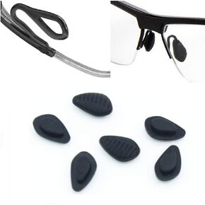 Eyeglasses Nose Pads Push in Replacement Soft Silicone Black Nosepads Compatible for Nike Eye Glasses and Other Eye Wear 12mm 3Pairs…