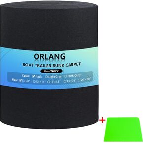 ORLANG 13ft × 8/11/12/24in,20ft ×20in Boat Trailer Bunk Carpet, Bunk Carpet for Boat Trailers, 8mm Thickness Trailer Bunk Carpet, Marine Carpet for Trailer Bunks for Boat Trailers or Jet Ski Ramps