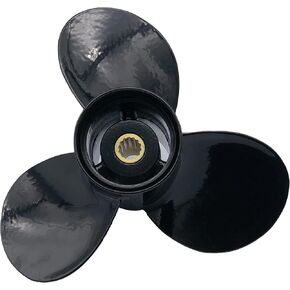 POLAMAX Aluminum 3 Blades Outboard Propeller Boat Prop (9.25x7, 9.25x8, 9.25x9, 9.25x10, 9.25x11, 9.25x12) for Mercury/Tohatsu 9.9/15/20HP/MFS9.9/15/18/20 with 14 Spline Tooth