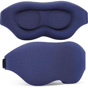 Patented Design 3D Sleep Mask, Zero Eye Pressure Sleep Masks for Women & Men, 100% Light Blocking Eye Masks for Sleep for Traveling, Nap, Yoga, Adjustable Strap Sleeping Eye Mask, Side Sleeper (Blue)