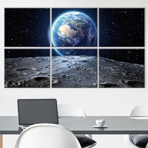 JBER Wall Art Star Wars Painting on Fiberboard, 6 Panels Spliced Into A Large Self-adhesive Wall Decorative Art Pictures, Artwork Decoration for Office,Home.47.2" x 27"