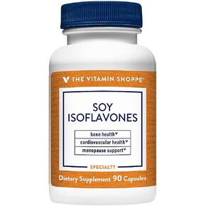 The Vitamin Shoppe Mega Strength Soy Isoflavones 200MG, Menopause Support, Supports Bone and Cardiovascular, Women's Health, Derived from Soybeans (90 Capsules)