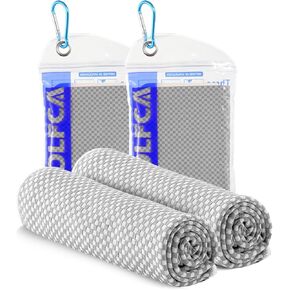 Cooling Towels (40"x12") Ice Towel, Soft Breathable Gym Towel with Waterproof Bag & Carabiner, Microfiber Towel for Yoga, Sport, Running, Gym, Workout, Camping, Fitness (Blue Cooling Towels)