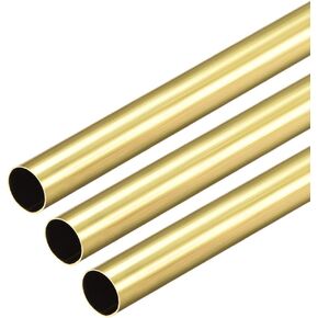 uxcell Brass Round Tube, 300mm Length 10mm OD 0.2mm Wall Thickness, Seamless Straight Pipe Tubing 3 Pcs