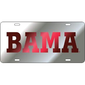Craftique The University of Alabama Red on Silver Bama Laser Cut Inlaid Mirror Tag