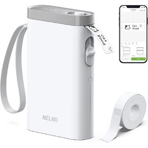 Label Maker Machine with Tape, P21 Portable Bluetooth Label Printer, Wireless Built-in Cutter Sticker Maker Mini Label Makers with Multiple Templates for Organizing Storage Office Home, Black