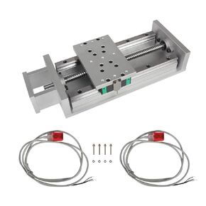 RATTMMOTOR ZBX150-400mm/15.75" Stroke CNC Linear Stage Motion Actuator X/Y/Z Axis Cross Sliding Table Double Linear Slide Rail Guide 1605 Ballscrew with Limit Switch+Motor Mount Bracket for CNC Router
