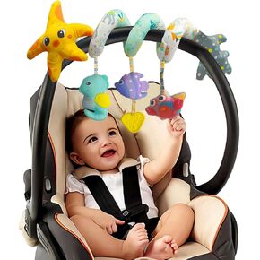Musical Stroller Arch Toy - Baby Bouncer Toy Bar Travel Car Seat Toys for Babies 0-6 6-12 Month Infant Activity Pram Carseat Toy Mobile for Bassinet Sensory Development Toddler 1 2 3 Yr Gift