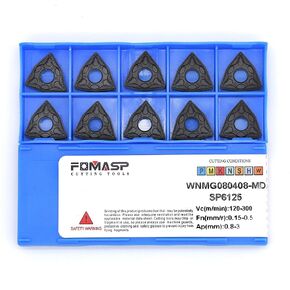 WNMG432 / WNMG080408-PM of CNC Carbide Inserts for Steel Turning Cutting Tools, The Chip Breaker"PM" fit for Semi-Finishing Metal Cutting, 10 PCS.