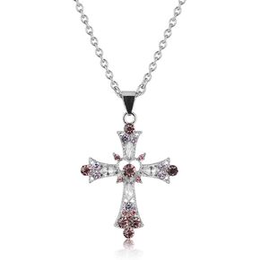 HEXALOVA Gothic Cross Necklace for Women, Silver Cross Pendant, Y2k Goth Cross Necklace, Grunge Cross Necklace for Girls, Gothic Jewelry (7)