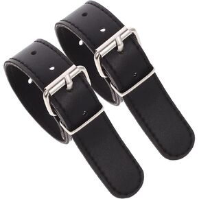 Toddmomy 1 Pair of Bike Basket PU Straps Bike Basket Leather Straps Adjustable Bike Leather Straps for Bike Bicycle（Black）