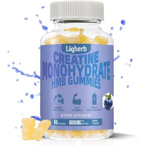 Creatine with HMB Gummies 6000mg for Adults,Creatine Hmb Support Muscle Recovery, Increase, Endurance Improvement, Non GMO, Vegan,Gluten Free, 120
