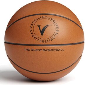 New Official Silent Basketball Size 7 (29.5"), Airless Foam Basketball for Quit Dribbling and Indoor Training, Higher Bounce Quiet Basketball, Non-Deforming Packaging