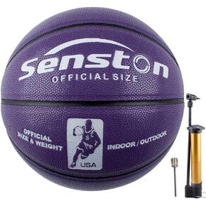 Senston Basketball 27.5"/28.5"/29.5" Outdoor/Indoor Basketball for Mens/Women/Kids/Girls Basketballs Size 5/6/7 Leather Basketball