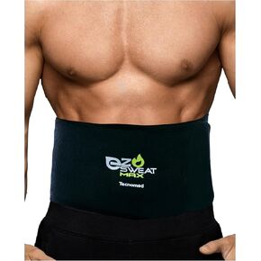 Ez Sweat Max Waist Trimmer - Waist Trainer for Women & Men, Stomach Wrap Sweat Band, Workout Belt to Maximize Sweating