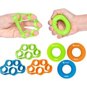 Hand Grip Strengthener, (6pcs) Finger Strengthener, Finger Exerciser, Grip Strength Trainer, For Strength,Finger Exerciser & Hand Strengthener,Forearm Strengthener,Relieve Wrist Pain, Carpal Tunnel