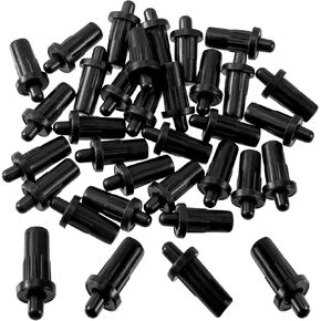 30pcs Cabinet Door Repair Pins Damper Replacement Pins Spring Loaded Furniture Fittings Connector Telescopic Pins Plastic Blind Repair Pins for Kitchen Cabinet Doors, 25mmx7.5mm Black