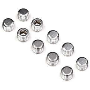 CEKER 1/4" NPT Pipe Plug Fittings 1/4 INCH Male Thread Pipe Socket Stainless Steel Internal Hex Counter Sunk Plug 10packs