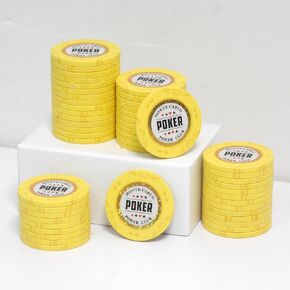 14 Gram Clay Poker Chips Monte Carlo Poker Chips Casino Grade Poker Chip Numbered Chips and Blank Chips for Texas Hold'em, Blackjack Poker Games Pack of 50 Pieces