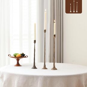 Iron Black Candlestick Holders, Set of 3 Candle Stick Holders,Fits 3/4 inch Thick Candle&Led Candles, Vintage Modern Decorative Centerpiece for Dining Table Centerpiece, Wedding, Party Decor