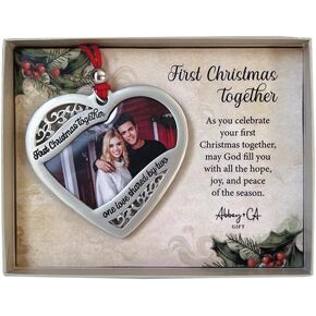 I Thank God Memorial Christmas Ornament, Photo Frame Christmas Tree Ornament for Loss of Loved One, 3.4 Inches, by Abbey + CA Gift
