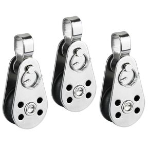 3Pcs Pulleys Stainless Steel Nylon Pulley Marine Pulley 59x26mm Pulley Blocks Rope Runner Kayak Boat Accessories for Sailboats Yachts Ship Pulleys