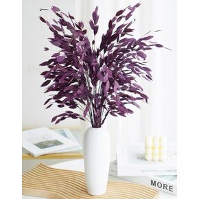 Dried Grass Bundle, 20 Stems 15-17 Inch Natural Chasmanthium Flower Bouquet for Vase, DIY Floral Arrangements, Weddings Party Home Baby Shower Elegant Decor (Deep Purple)